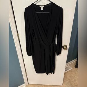 Elegant Black Wrap Dress